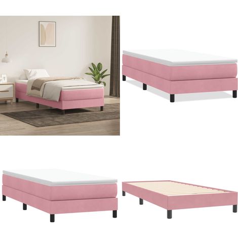 vidaXL Boxspringbett ohne Matratze Rosa 80x220 cm Samt (1/5)