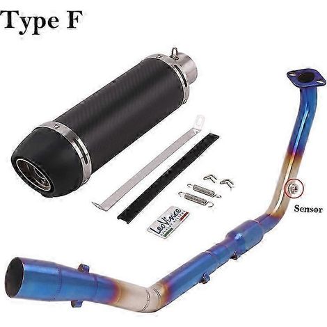 Sistema De Escape Completo Para Motocicleta, Silenciador De Tubo De Enlace Delantero Modificado De Carbono Para Yamaha Yzf R15 V3 V4 R125 Mt125 2020 -( Type F) (1/5)