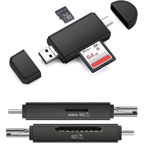 Lecteur de cartes SD USB, lecteur de cartes mémoire SD/Micro SD, adaptateur OTG, carte SD USB (1/4)