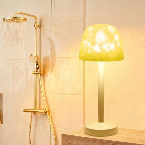 Lampe de Douche Étanche, Lampe de Salle de Bain Rechargeable, Projecteur Ciel Etoile d'Ambiance SPA 16 Couleurs, Lampe de Table Tactile avec Télécommande pour Salle de Bain, Toilettes, Bureau (1/5)