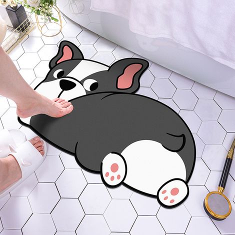 Alfombrilla de baño suave y absorbente, fabricada con tierra de diatomeas y caucho, de 40 x 60 cm – alfombrilla antideslizante para baño, salón, dormitorio y terraza. (1/5)
