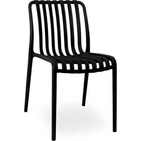 Sedia da esterno Iside in plastica resistente, modello comfort premium nera