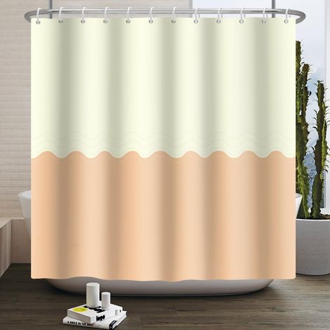 152x183cm Rideau de Douche Jaune Orange Deux Couleurs Classique Tissu Traditionnel Polyester Minimaliste Thème Plat Décoration Salle de Bains Avec Crochet (1/5)