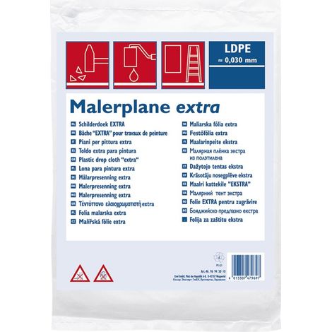 Bauplane LDPE 30 my 4x12,5m Malerfolie Schutzfolie Abdeckplane (1/2)