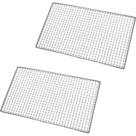 2X Trous de Carrés Métalliques Grillant Le Grillage de Barbecue 30cm x 45cm (1/4)