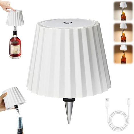 Luce LED per bottiglia ricaricabile, wireless e dimmerabile - Per interni ed esterni, ristorante (bianco) [Classe energetica A]