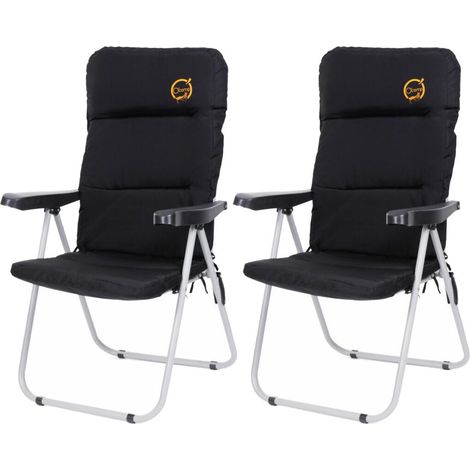 Lot de 2 fauteuils de camping confort pliables - O'Camp - Multipositions - 70 x 105 x 62 cm (1/5)