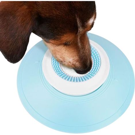 Balle à lécher pour chien, gamelle à lécher pour chien, gamelle antidérapante avec balle rotative, adaptée aux aliments liquides, soulage l'anxiété et enrichit le jeu de l'animal. (1/5)