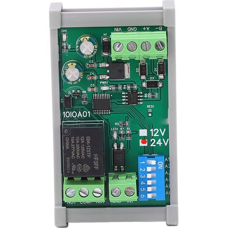 Module relais 1 canal 24 V CC RS485 avec boîtier pour équipements électriques (1/5)