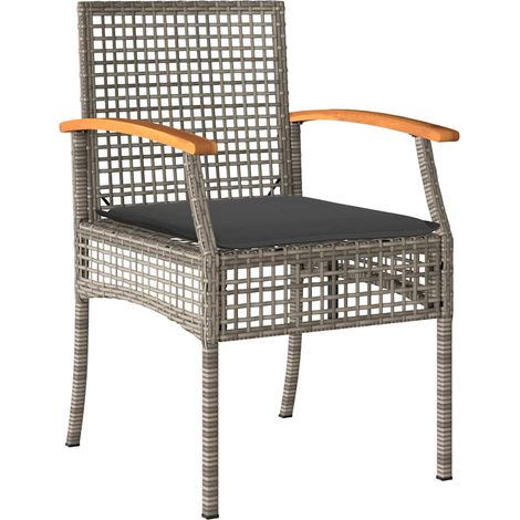 Maison Exclusive - Set comedor jardín 7 pzas y cojines ratán sint (1/5)
