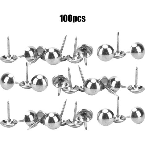 100 Clous de Rembourrage Laiton Antique 11x17mm pour Meubles Décoratifs (1/5)