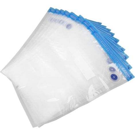 Lot de 10 sacs sous vide alimentaires inodores, non toxiques, résistants aux déchirures et peu encombrants, avec pompe, pour la maison et les supermarchés. (1/5)