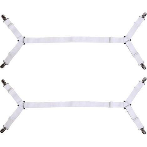 Verstellbare Bettlakenbefestigungen, Bettlakenbänder, elastische Spanner mit Metallclips für Bettlaken, Matratzen, Bügelbretter oder Sofas, Betthilfe (1/4)