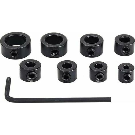 9 piezas de tope de profundidad de pasador, tope de profundidad de taladro de anillo de posicionamiento, broca de tope de profundidad, posicionador, localizador, brocas, hexagonal, llave de anillo de (1/5)