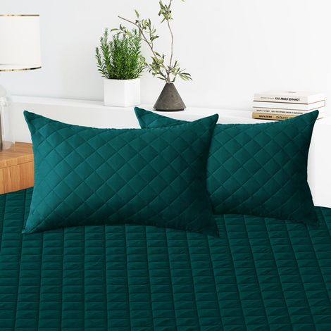 Protège Oreiller Imperméable 50x80 Cm, Protege Oreiller Lot De 2, Hypoallergéniques, Respirant Et Silencieux, Anti Acarien, Anti Tâches, Bactérien, Lavable en Machine, Vert Foncé (1/5)