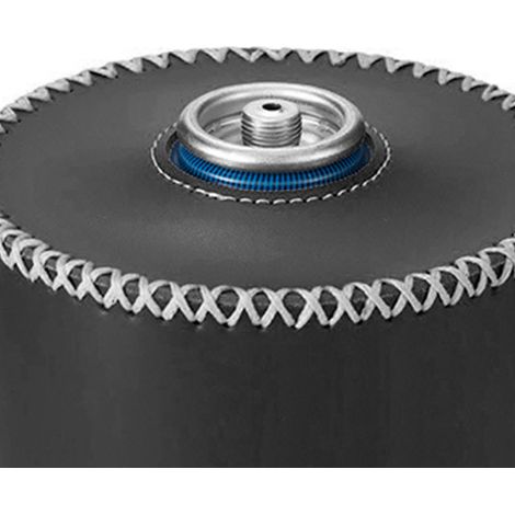 Tragbare Schutzhülle aus PU-Leder für Gaskartuschen, ideal für Camping und Outdoor-Aktivitäten (schwarz). (1/5)