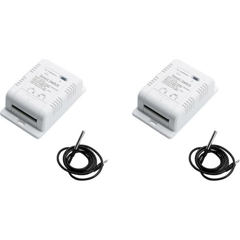 2x Tuya Wifi Interrupteur intelligent de température et d'humidité, relais de surveillance des statistiques de consommation électrique, capteur de thermostat intelligent 16A (1/5)