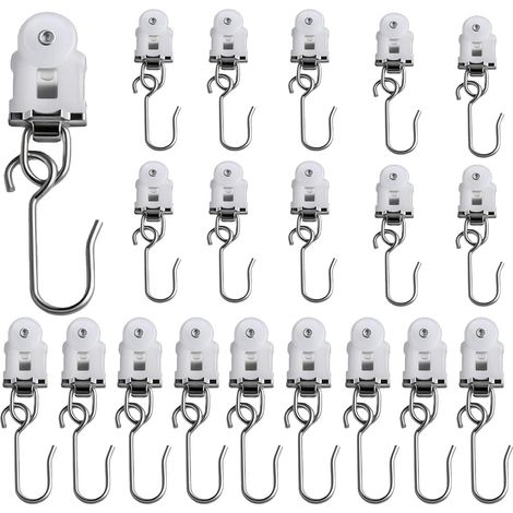 Ensemble de rails et poulies pour rideaux, roues en acier inoxydable, roues en alliage à roulement à billes, roues à roulement métallique de 13 mm (20 pièces) (1/5)