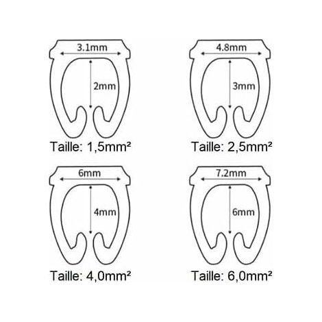 Etiquette Cable, Clip Numérique Codé de Étiquette Câble de 09 Numéro, Marqueur de Cable Coloré en Plastique en C Type, Anti-lâche(2,5mm² 100Pcs) (1/4)