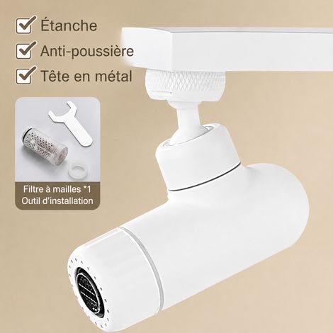 Rallonge et aérateur de robinet orientable avec filtre anti-éclaboussures blanc piano réf 7845 10 × 10 × 5 cm 300 g – Livraison gratuite