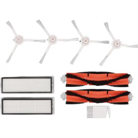 Brosse et filtres de rechange pour robot aspirateur laveur – Kit plat blanc avec peigne, compatible Mijia 1C, Dreame F9, Xiaomi 1T (1/5)