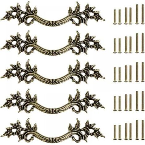 (bronze) 5pcs Poignée de porte vintage Bouton de Porte de Placard rétro,décorer le Tiroir, la Commode, Placard, Meuble etc (1/4)