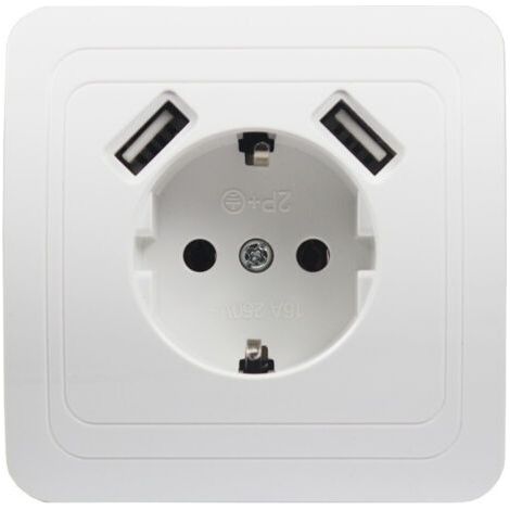 Prise murale universelle pour téléphone, Double Port USB 5V, 2A,Mur européen standard allemand (1/5)