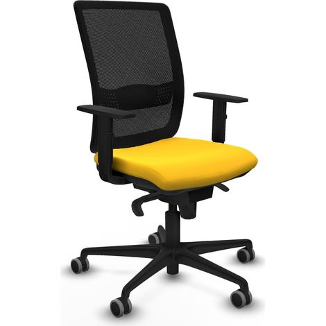 Stuhl piqueras y crespo Haches schwarz gelbes Kunstleder ergonomisch (1/2)