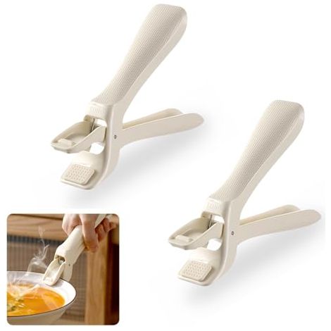 Pinza in 2 pezzi per pentole calde - Manici antiscottatura per piatti, ciotole e vassoi. Sicura da usare con pentole calde, ciotole, teglie per pizza, vassoi per friggitrice ad aria. (1/5)