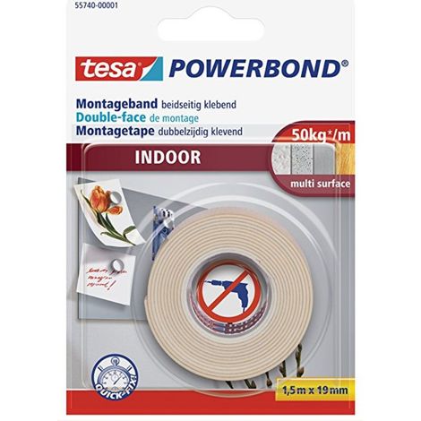tesa INDOOR 55740-00001-02 Montageband tesa® Powerbond Weiß (L x B) 1.5 m x 19 mm 1 St. (1/5)