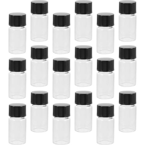 Lot de 30 Flacons D’Échantillons en Verre Transparent 20 Ml avec Bouchons Flacons à Vis Résistants à Haute Pression pour Huiles Essentielles et Usage Cosmétique Fond Plat (1/5)