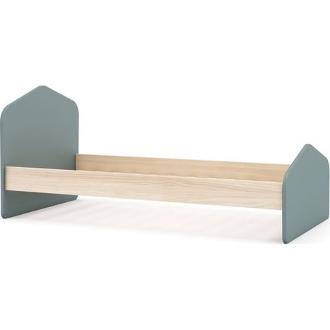 Cama juvenil con cabecero 100x195,4 cm Misty Cloud Verde Salvia - Oak Soft (ancho) x 90cm (alto) (1/5)