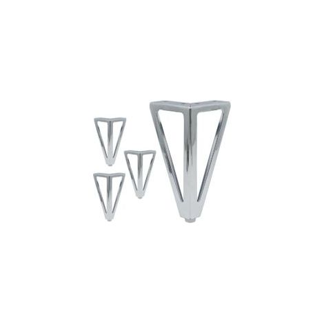 (Argento) Confezione da 4 gambe triangolari in metallo per tavolo, 15 cm, stile contemporaneo, per armadi, divani letto e altri mobili - Crezuo (1/4)