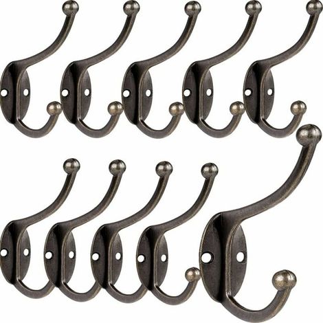 10 Pack Vintage Hooks Retro Wall Hooks Metal Door Hooks for Bathroom Kitchen Bedroom Entryway (1/5)