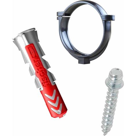 Ensemble de 1 collier tube de descente Ø80 Anthracite + 1 Vis 7x40mm + 1 Cheville Duopower 8x40mm - Arcanaute (1/4)