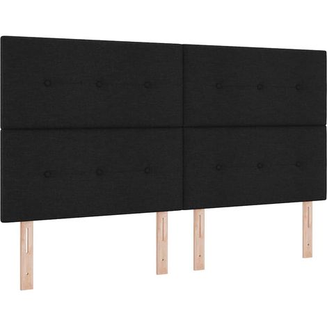 Tête de lit LED avec bandes LED Noir 180 cm tissu