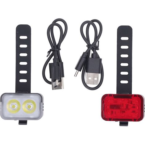 Feux de vélo rechargeables étanches IPX6, ensemble éclairage avant LED et arrière pour cyclisme nocturne sécurité (1/5)