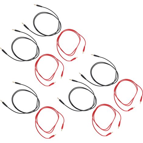 Kit d'accessoires comprenant 5 jeux de câbles de test banane, mâle-mâle, 2 mm², 30 V CA/60 V CC, 10 A (1/5)