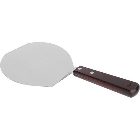 Espátula de cocina，espátula para pizza de grado alimenticio，resistente al calor para la cocina (espátula redonda para pizza，mango de madera) (1/5)