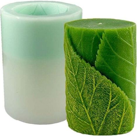 Moule Bougie Silicone Candle Mold 3D Moules pour Bougies Cylindrique Forme Moulle a Bougies Silicone Feuilles Moules à Bougie Faits à ​Main Pour Bougies Parfumées Savons Gelée (1/3)