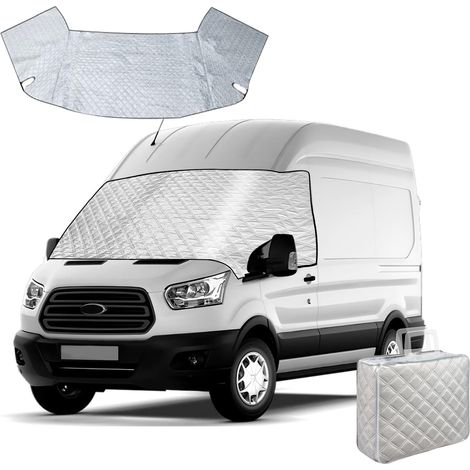 Couverture de Pare-Brise épaisse pour Ford Transit Van MK7 et Challenger Genesis 43/50/60 2006-2013 - Protection Contre Le Gel, la poussière, Le Soleil - Argenté,for Ford Transit Van MK7 2006-2013 (1/5)