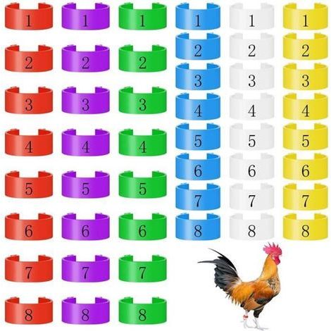 Anneau De Cuisse De Poulet - 16 mm Et 20 mm - Pour Marquage Volailles - 48 Pièces