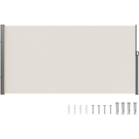 VEVOR Tenda Laterale Retrattile, Schermo Privacy Esterno Giardino Balcone Terrazza 180x350 cm, Frangivista Retrattile Poliestere 180g Impermeabile, UV30+ Paravento Divisorio per Cortile Balcone Beige (1/4)