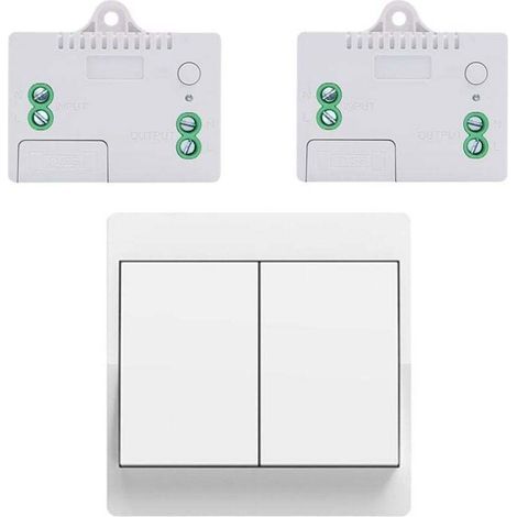EU interrupteur sans fil sans piles kit interrupteur sans fil autoalimente va et vient sans fil sans pile radio interrupteur a distance eclairage domestique (EU 2Gang 1V2 A) (1/4)