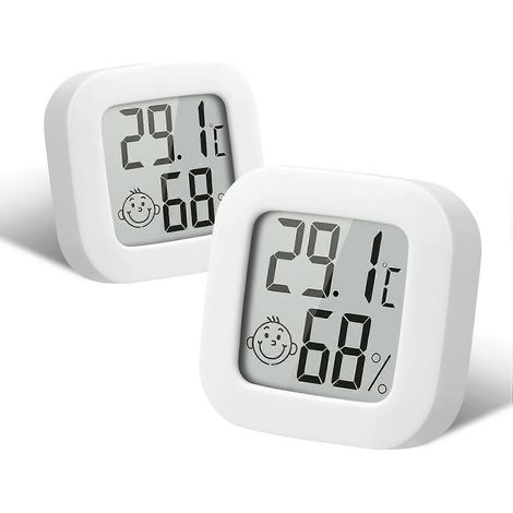 Lot de 2 hygromètres-thermomètres d'intérieur, petits hygromètres-thermomètres numériques de haute précision, mesure de la température (1/5)