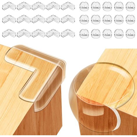 30 Stück Tischeckenschutz Babysicherheit, Möbeleckenschutz, Tischeckenschutz, selbstklebender Eckenschutz, umweltfreundliches PVC, geeignet für Tische, Stühle, Schränke (transparent) (1/5)
