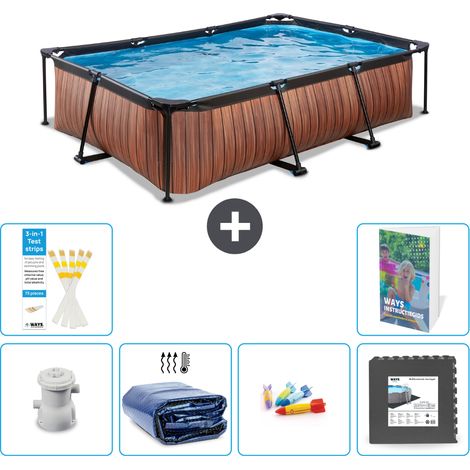 Exit-toys Piscina Exit Rectangular - Efecto madera - 300x200x65 cm - 7-piezas  S177 (1/5)