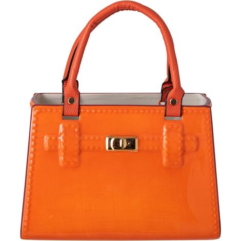 Vaso Decorativo a Borsa Dolomite 28 cm Arancione 1.23 kg