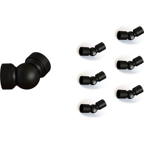 Lot Coudes Articulés pour Garde Corps avec 6 lisses - Finition NOIR MÂT (1/3)