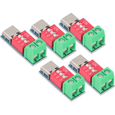 Module déclencheur USB Type C 5V 9V 12V 20V PD QC rapide pour carte de conversion, lot de 5 pièces (1/5)